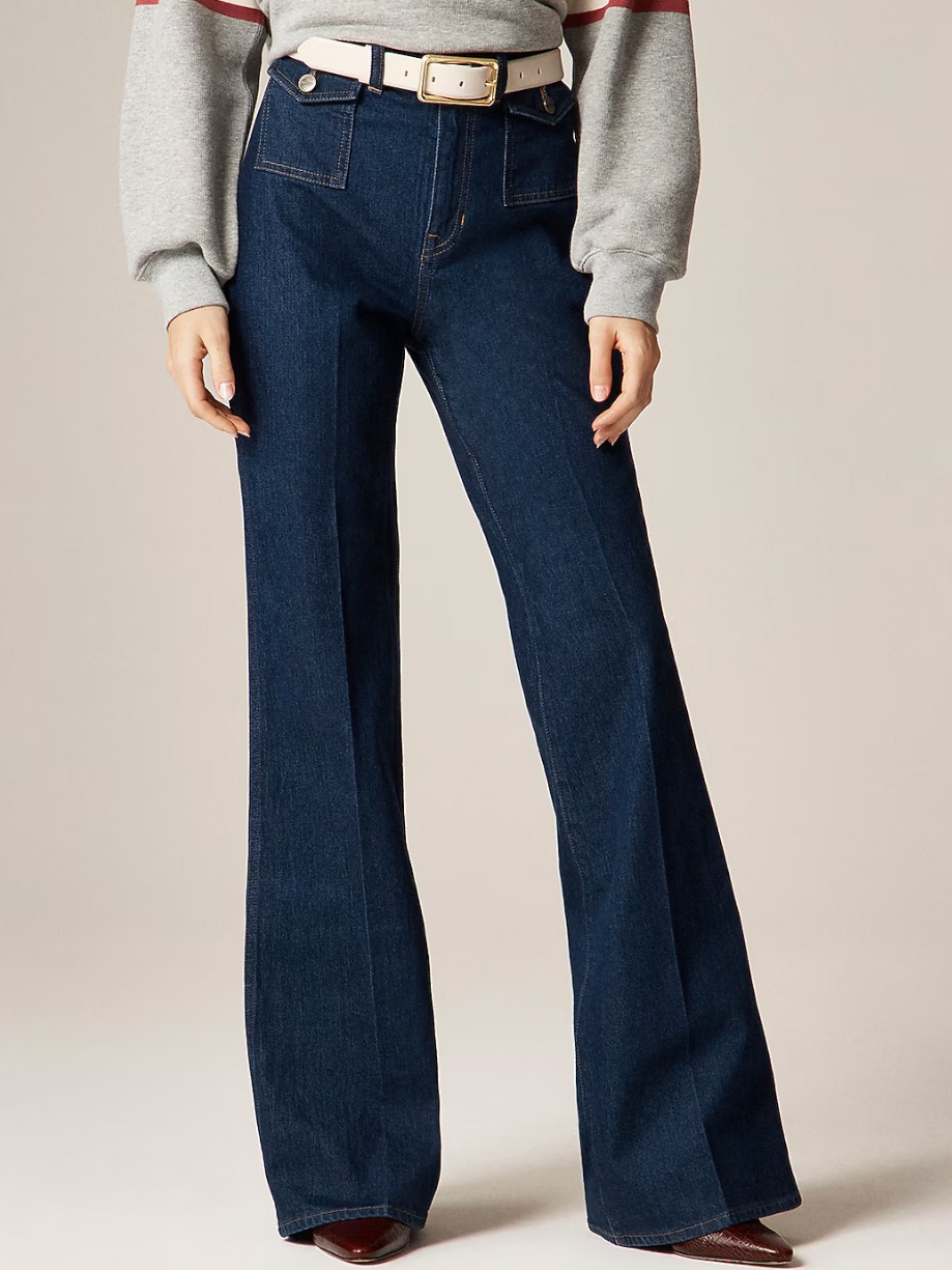 J Crew Rinse Wash Vintage Flare Jean With Flap Pockets